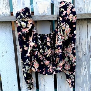 Black floral top Free people